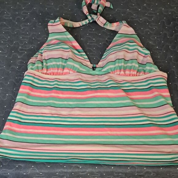 Old Navy Striped Halter Swim Tankini Top - Multicolor size XL - Picture 1 of 3